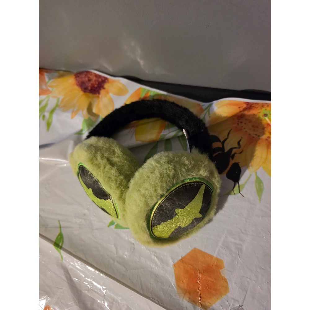 Universal Studios Wicked Musical Earmuffs Green Black Elphaba Faux Fur Plush